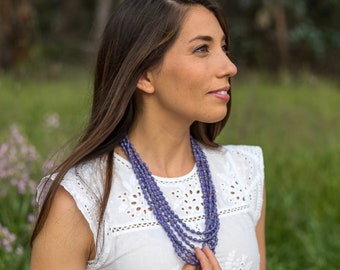 Purple Layered Necklace / Ethically Made Jewelry / Because of Hope // Kiira Necklace