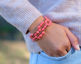 Red Bead Bracelet / Ethically Made Jewelry / Because of Hope / Kampala Wrap