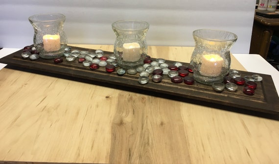 Wooden Candle Tray Farmhouse Decor Narrow Wooden Tray Etsy