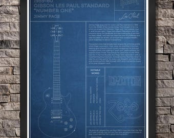 Poster Classic Guitar “Number One”: Jimmy Page. "Blue" Print