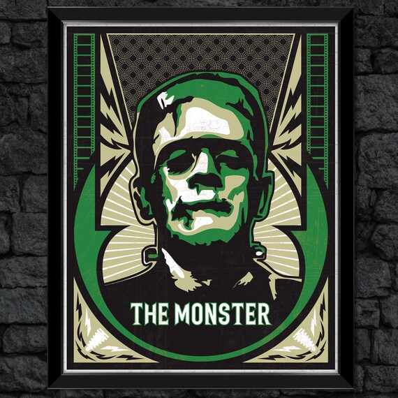 Frankenstein "the Monster": Classic Universal Monsters Print - Etsy