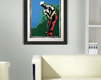 Golf, Putting Golfer Poster