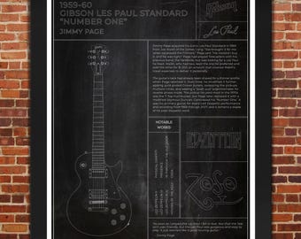 Poster Classic Guitar Standard “Number One”: Jimmy Page. "Slate" Print