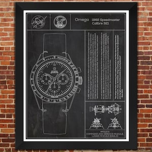Poster Classic Watch: Speedmaster Apollo Moon Watch. "Slate" Print