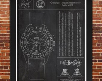 Omega: Speedmaster Apollo Moon Watch. "Slate" Print