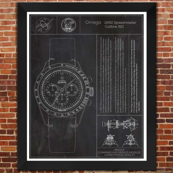 Omega: Speedmaster Apollo Moon Watch. "Slate" Print