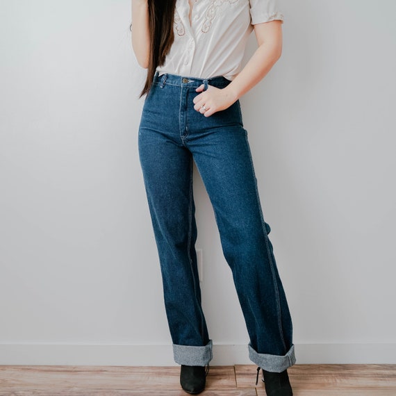 Vintage 70s Roadrunner High Waisted Dark Denim Str