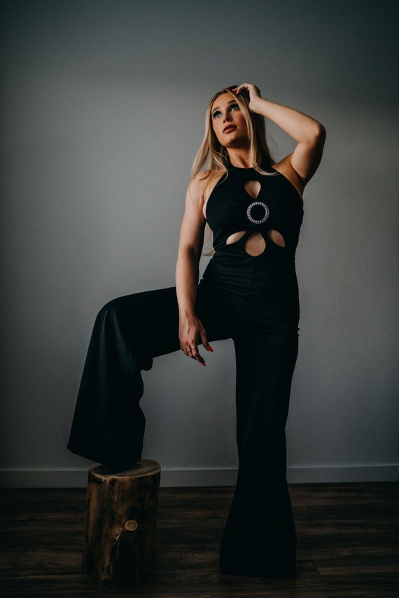 jcpenney striped jumpsuit