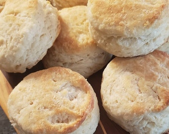 Large Biscuits, Buttermilk Biscuits, Southern Biscuits, Biscuits, All Butter Biscuits,  Breakfast Biscuits, Cathead Biscuits, 8 large.