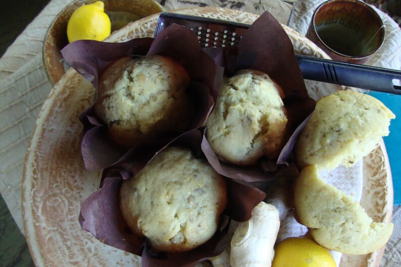 Lemon Ginger Muffins, Lemon Muffins, Christmas Gift. Citrus Muffins, Ginger Muffins, Gifts under 20.00, Sweet Bread Muffins 6 Jumbo image 4