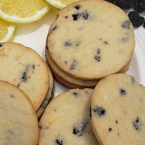 Lemon Blueberry Shortbread Cookies, Lemon Blueberry, Shortbread, Lemon Shortbread, Gift for Her, Gift for Mom, Birthday Gift, Cookies, 18 ea