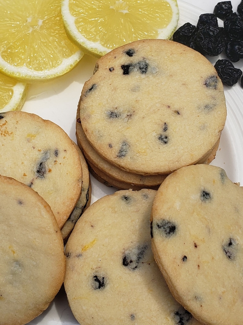 Lemon Blueberry Shortbread Cookies Lemon Blueberry Etsy