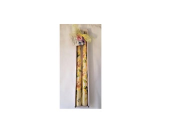 Taper Candle Sticks Yellow Roses Hand Painted 10" Set Of 2