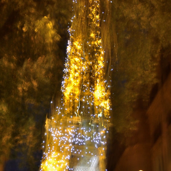 Paris Eiffel Tower Lights Large Wall Art Photography Print Night Time City Travel France Travel Golden Tour Eiffel Lumiere Sparkle Decor