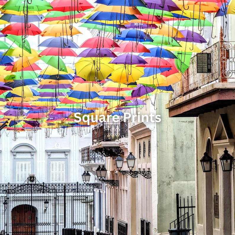 Umbrellas Old San Juan Fortaleza Street Puerto Rico El Viejo San Juan