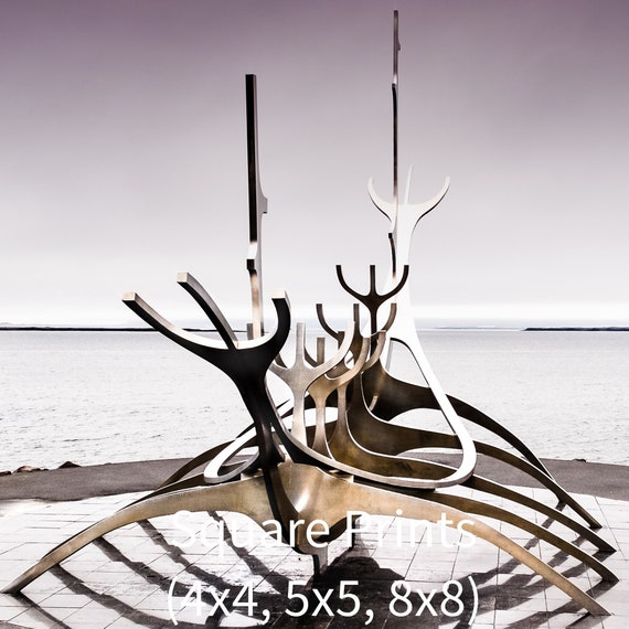 アート・デザイン・音楽 ICELAND Klaus D. Francke Sun Voyager Iceland Wall Art | Black and White Photography Print
