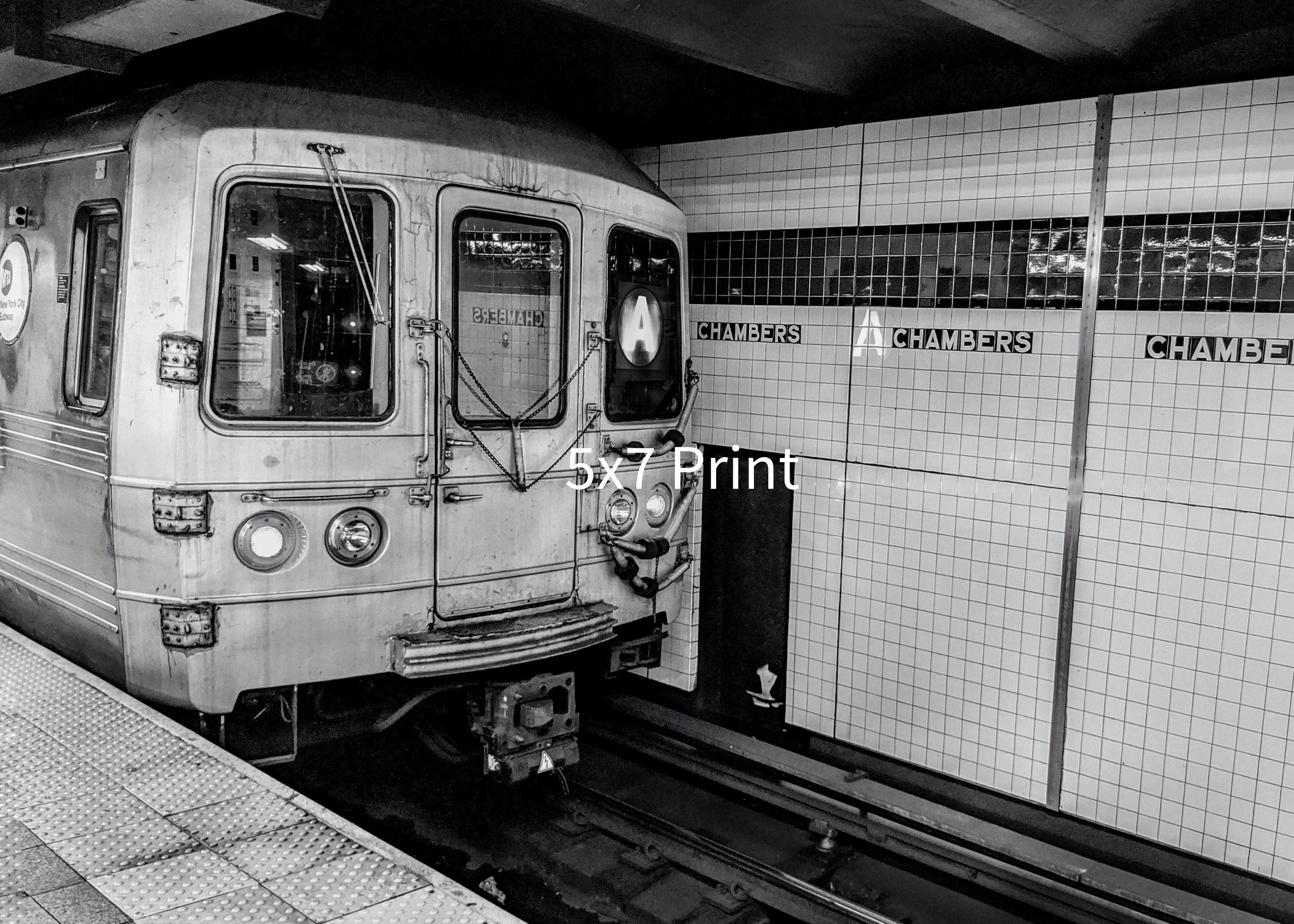 Black and White NYC Subway A Train Wall Art Photography Print - Etsy