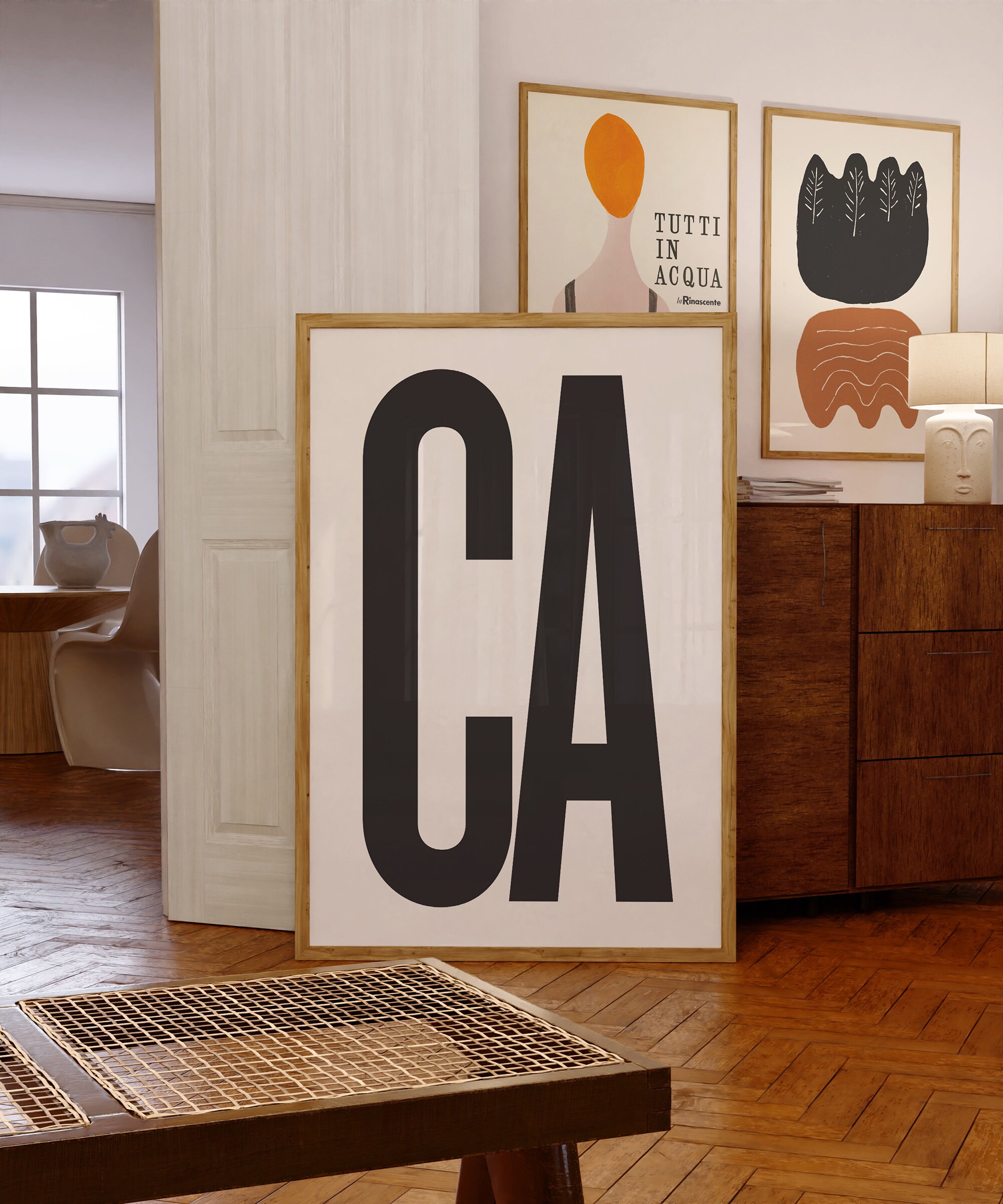 Lettres surdimensionnées californiennes Impression artistique
