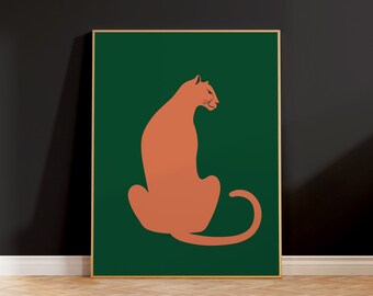 Mountain Lion Illustration Art Print