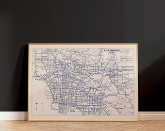 City Map of Los Angeles California Art Print
