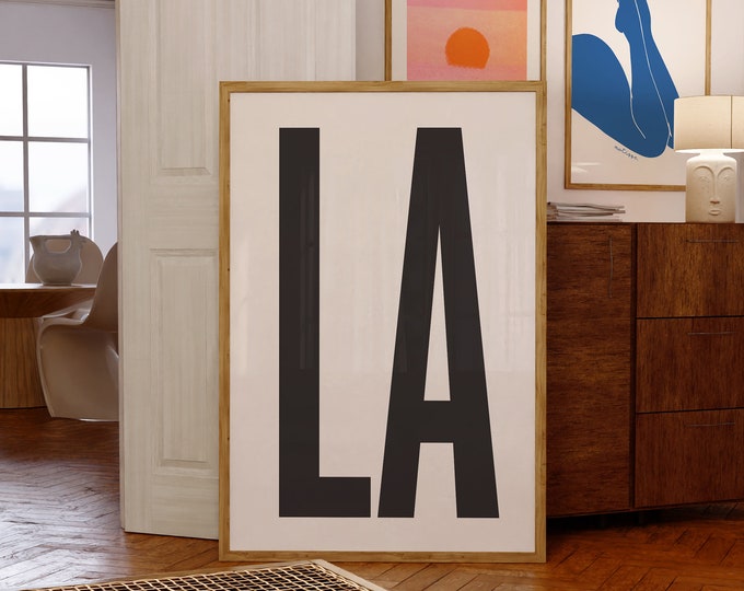 Los Angeles California Oversized LA Letters Art Print