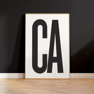 Impresión artística con letras de gran tamaño de California