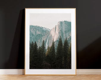 Yosemite National Park California Ribbon Falls Photograph Art Print by Inkish Prints
