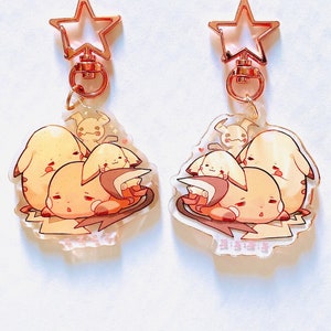 Sleeping Pikachu Charms (2inch Clear Acrylic)