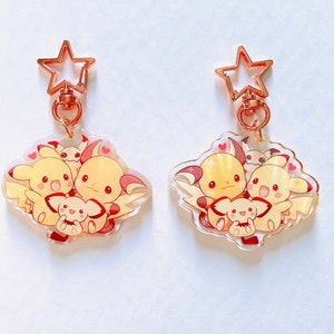 Pikachu Evolution Charms (2inch Clear Acrylic)