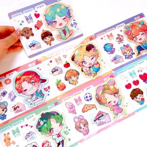 Hojas de pegatinas de vinilo de BTS
