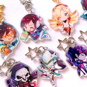 Overwatch Charms (2 inch, Double-sided, Clear Acrylic)