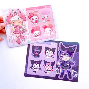 Pink Bunny und Black Bunny Vinyl-Aufkleber Blätter 6x4 '(15 x 11 cm)