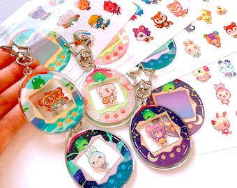 35 Animals Custom Tamagotchi Set [Keychain + Sticker Sheet]