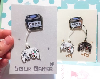 Gamecube + Controller Enamel Pins 3.5"