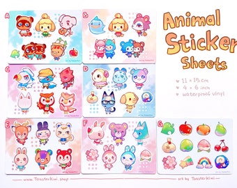 34 Animals Sticker Sheets (6 inch vinyl)