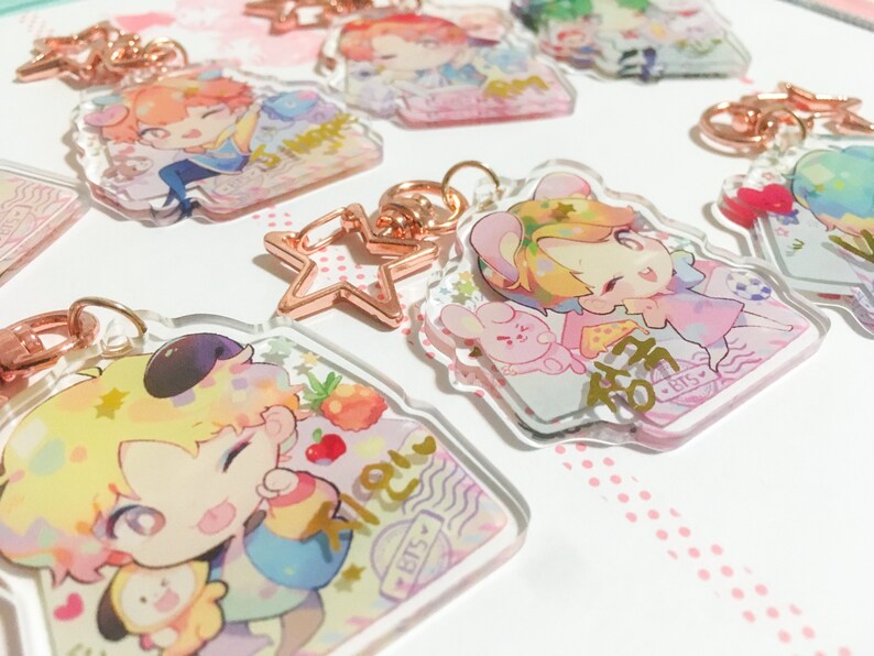 BTS Gold Foil Charms (2 Inch, Clear Acrylic, Double-sided) DNA - Etsy