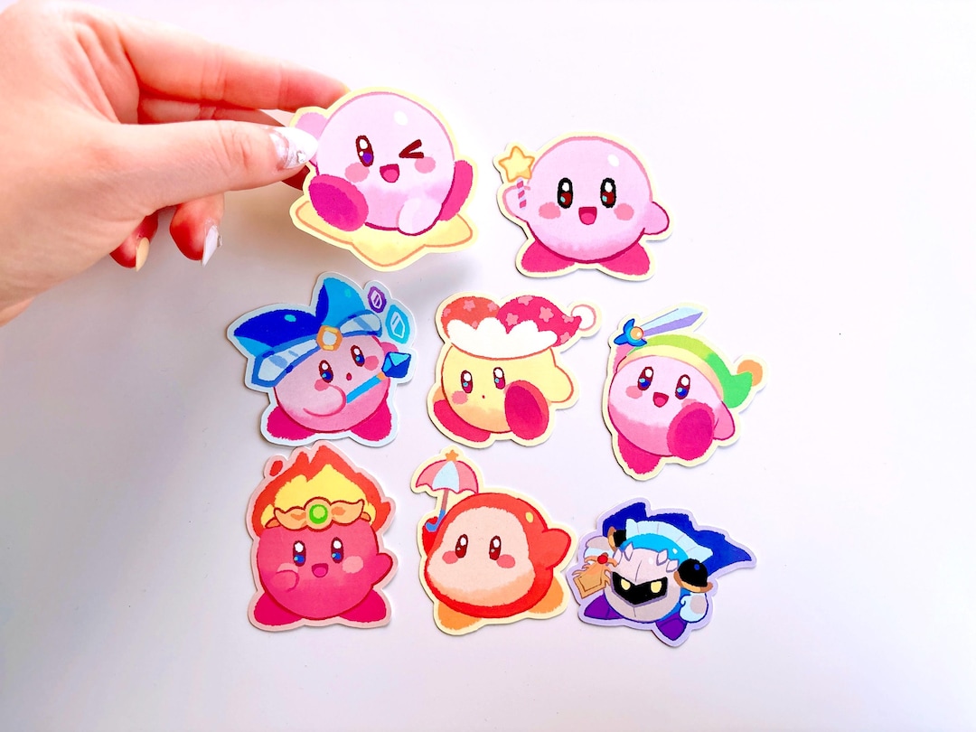 Kirby Stickers (8pc Set) Waterproof - Etsy