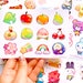Fruits and Items Sticker Sheets (6 inch vinyl)