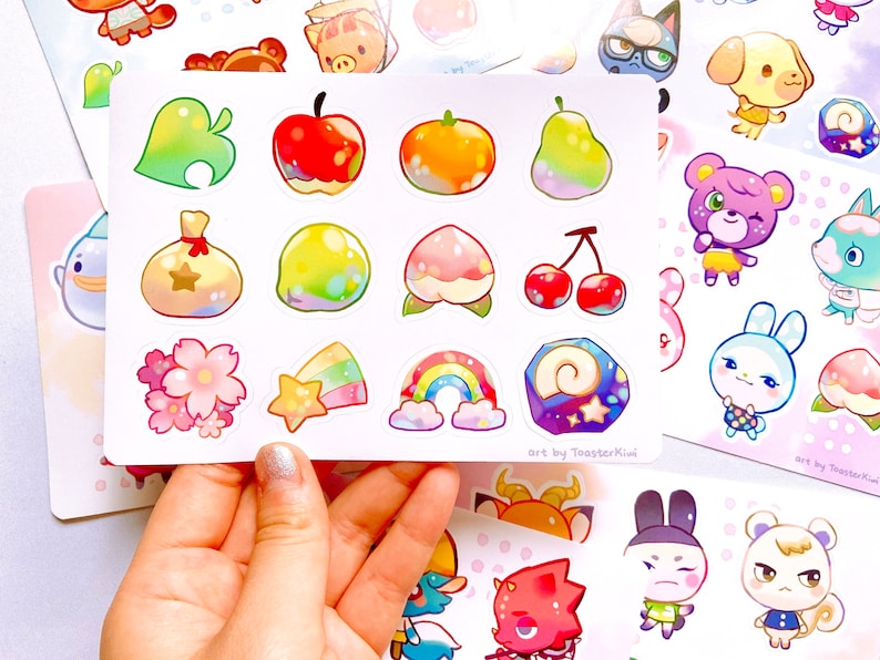 Fruits and Items Sticker Sheets (6 inch vinyl) 