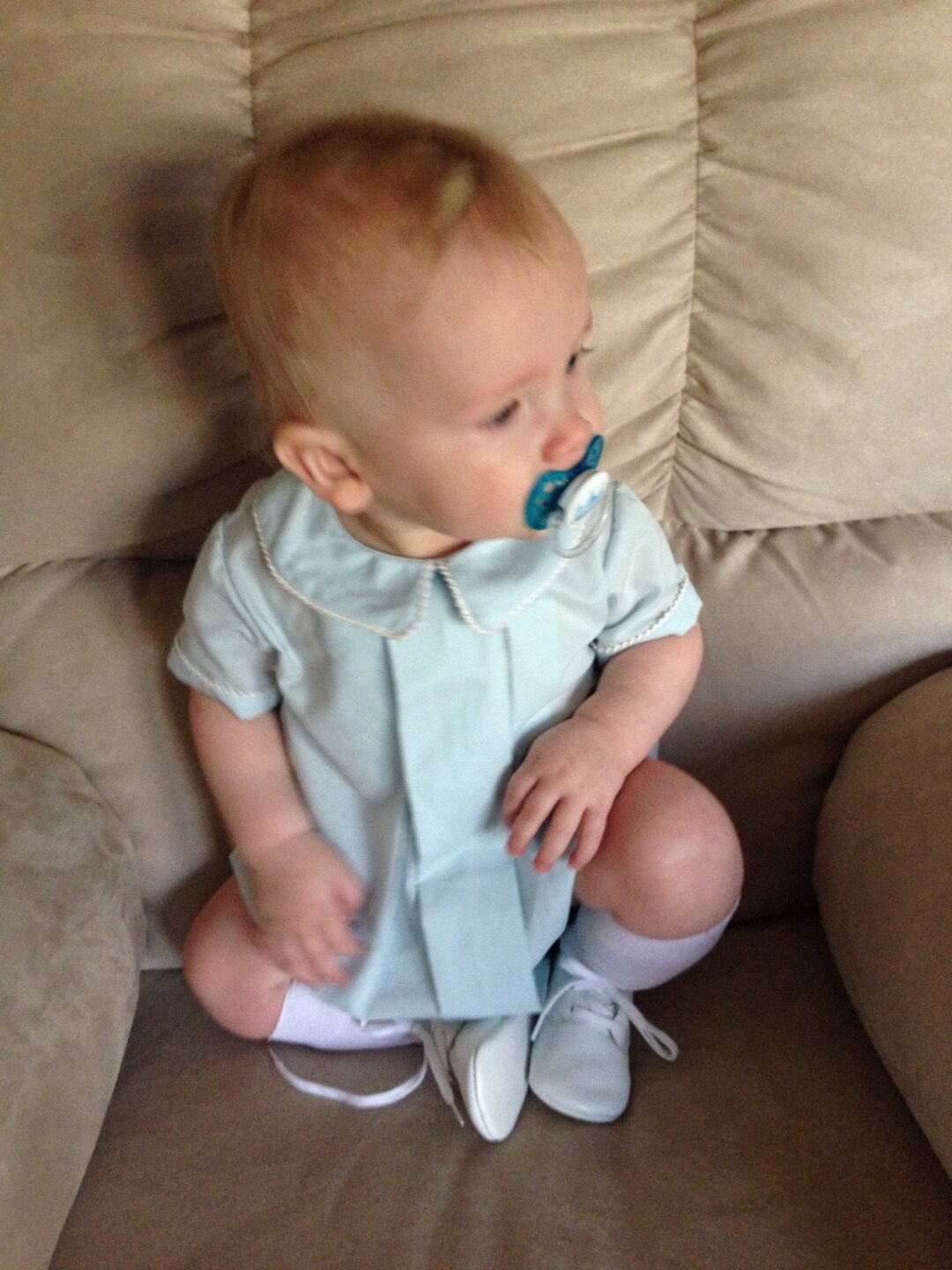Long Sleeve Boys Pleated Bubble
