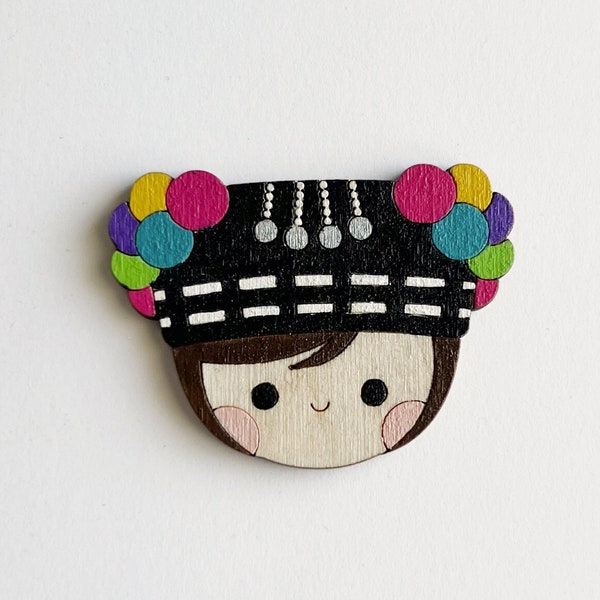 ID Badge Holder/Magnet - Pompom Gal (Cuties)