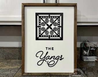 18" x 24" Custom Wooden Sign - Hmong Storycloth