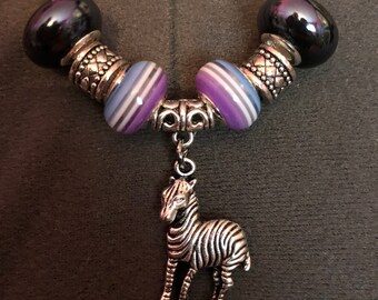 Zebra Charm Necklace