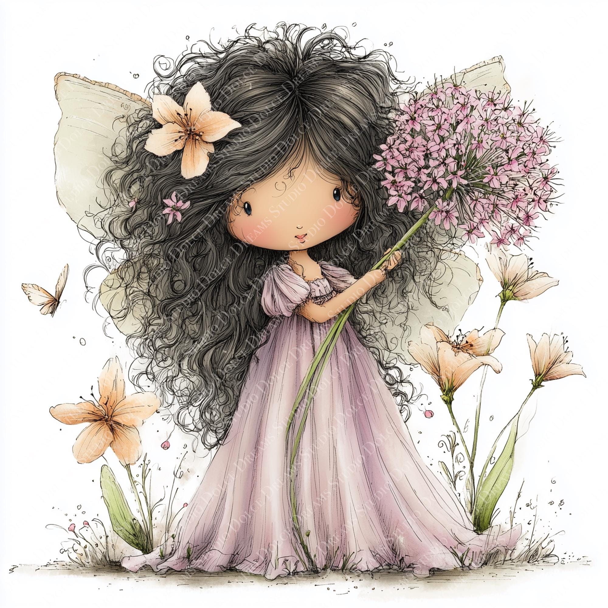 30 Whimsical Flower Fairies Clipart, Spring Fairy PNG Bundle, Cute ...