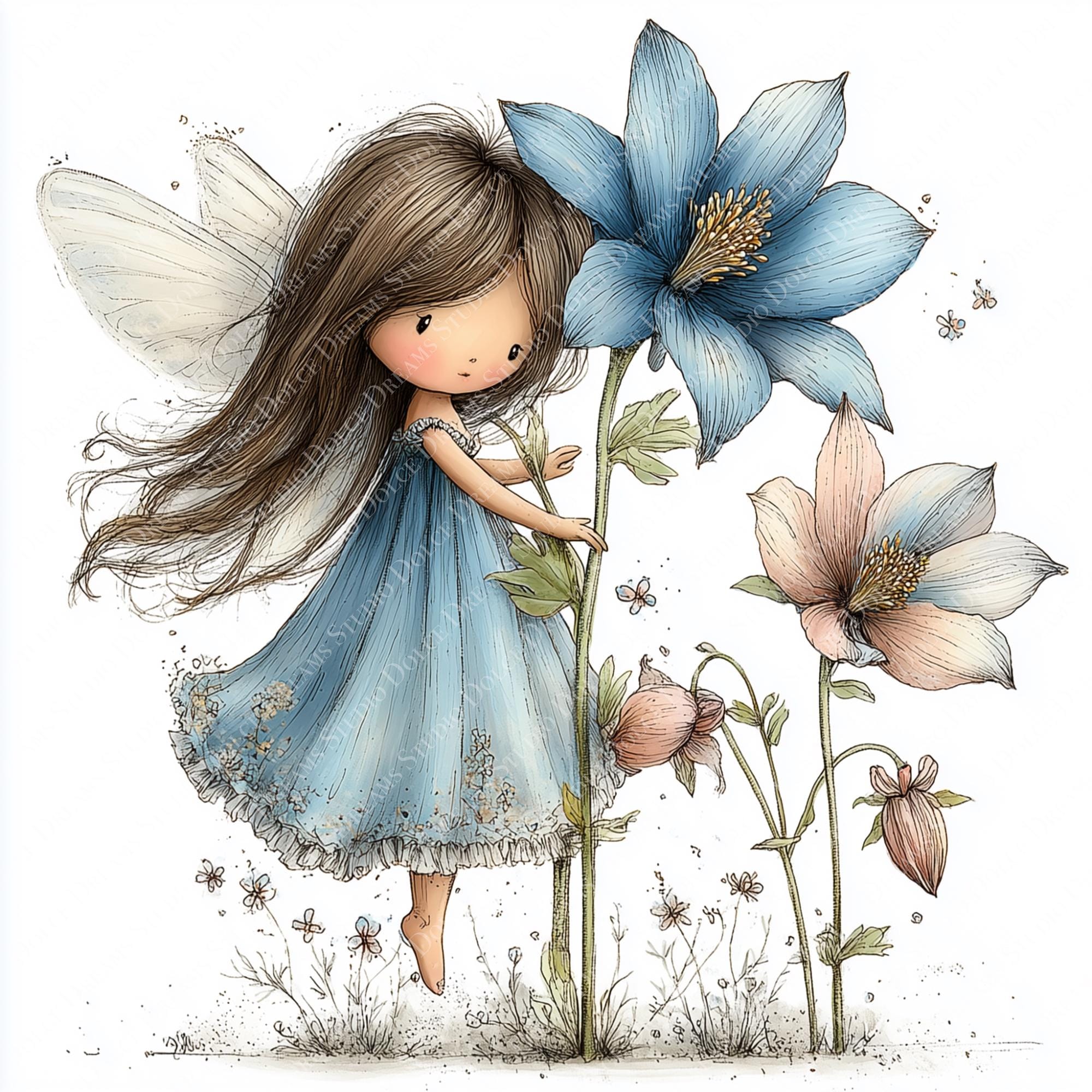 30 Whimsical Flower Fairies Clipart, Spring Fairy PNG Bundle, Cute ...