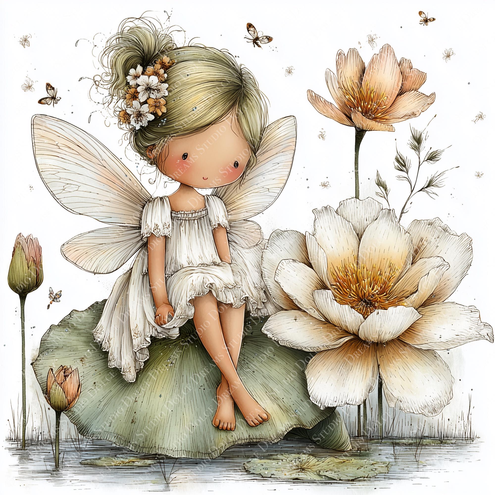 30 Whimsical Flower Fairies Clipart, Spring Fairy PNG Bundle, Cute ...
