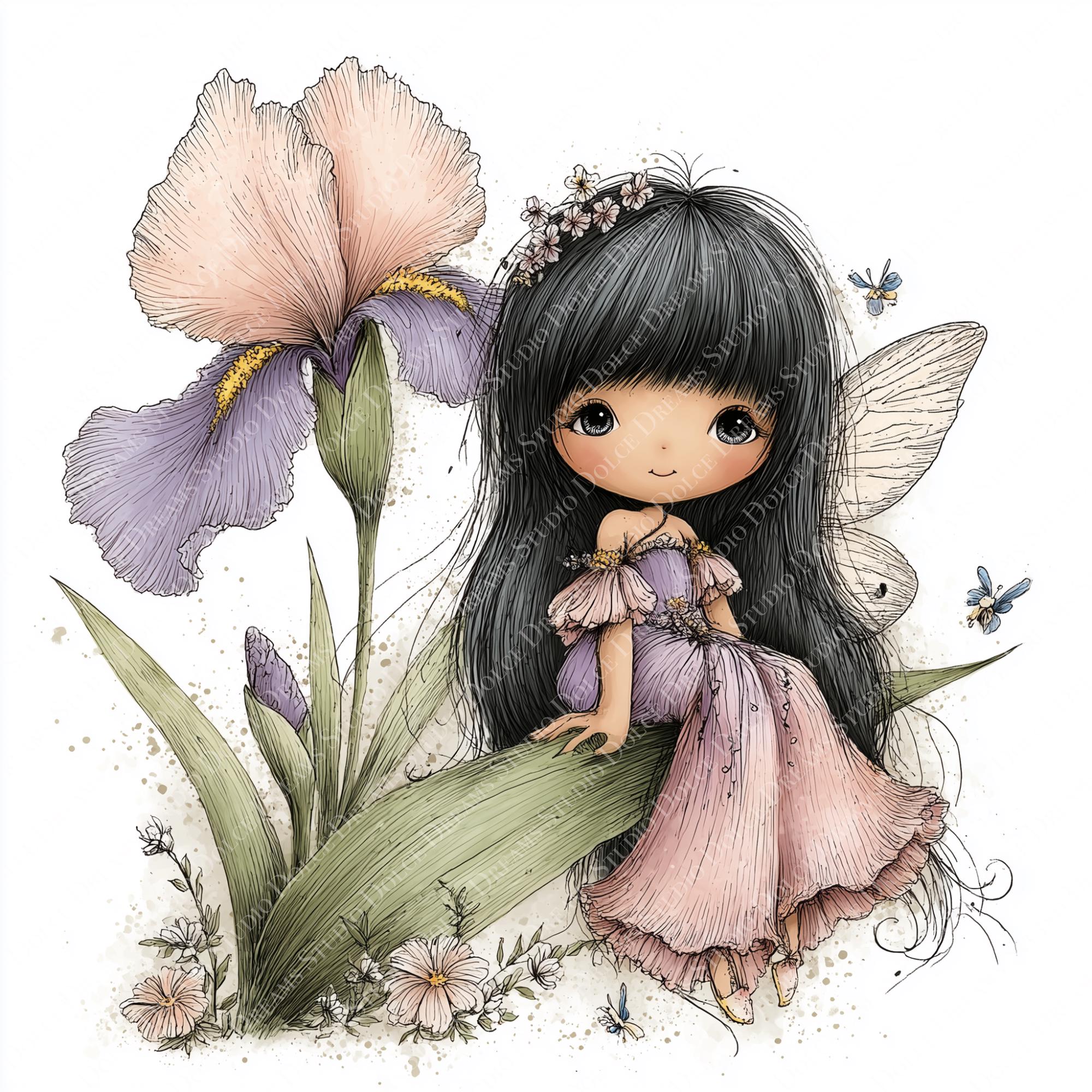 30 Whimsical Flower Fairies Clipart, Spring Fairy PNG Bundle, Cute ...