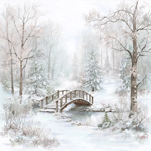 12 Clipart di scene invernali, paesaggio innevato ad acquerello, clipart di acquerelli stampabili, PNG di alta qualità, download digitale, creazione di carta