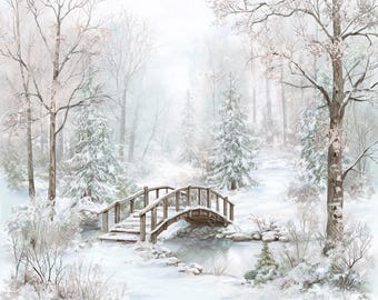 12 winterse scènes clipart, aquarel besneeuwde landschap, afdrukbare aquarel clipart, hoge kwaliteit png's, digitale download, papercraft