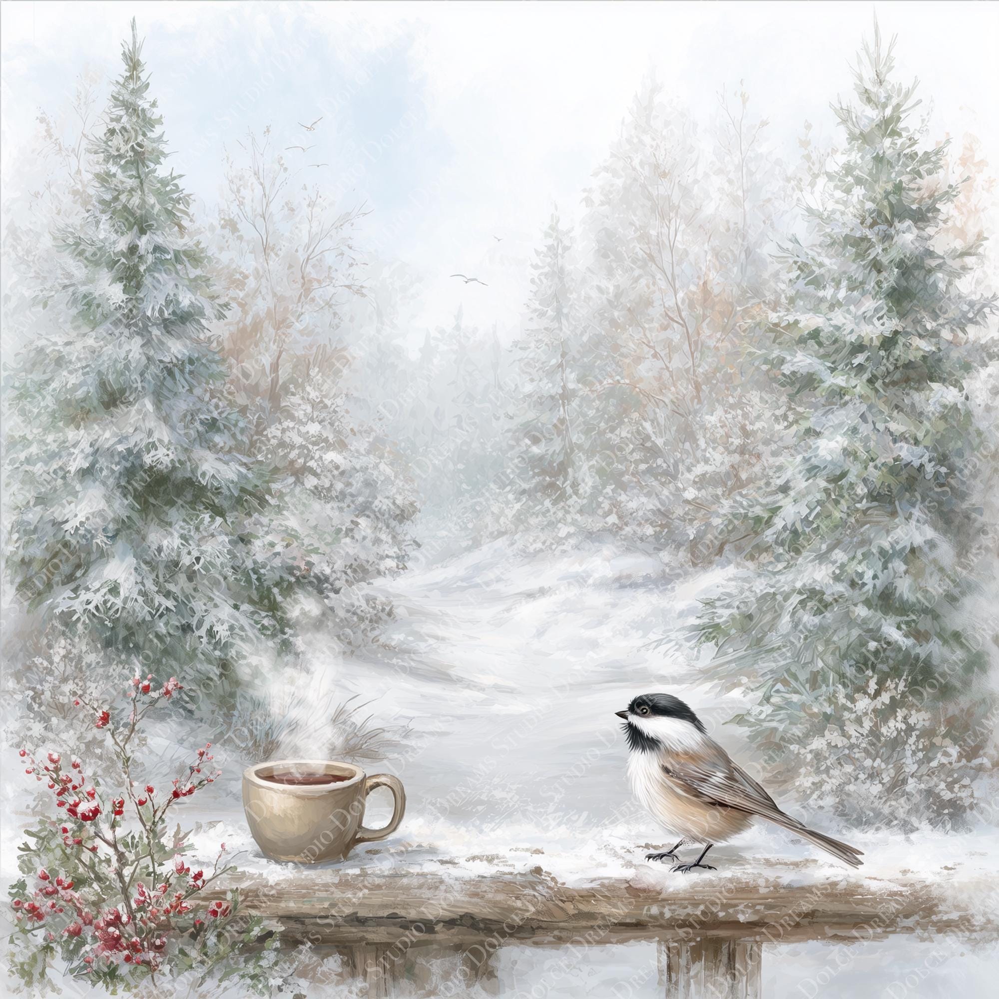 12 Christmas Birds Clipart Bundle, Winter Watercolor Bird Illustrations ...